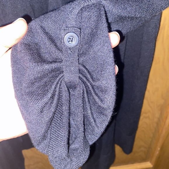 LOFT Woolblend Open Front Black Cardigan, Size Medium - Picture 4 of 8